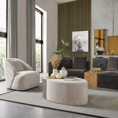 Ensemble de canapé 4 places Fauteuil 4 places Canapé moderne en tissu noir neuf