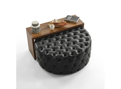 Table basse Table d'appoint Salon Moderne Noir Simili-cuir