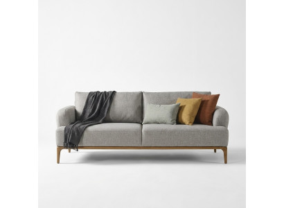 Canapé moderne à trois places 3 canapés design Gris Moderne Tissu Polyester neuf