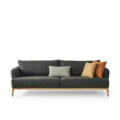 Canapé 4 places Canapés 4 places Design moderne Tissu Polyester Gris neuf