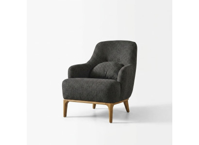 Fauteuil à oreilles Moderne Tissu Salon Polyester Gris Design Siège