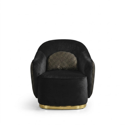 Fauteuil Fauteuil à ailes Moderne Tissu Salon Polyester Bleu Siège Design