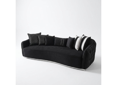 Canapé 4 places Canapés 4 places Design moderne Tissu Polyester Noir