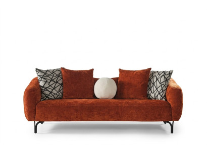 Canapé trois places Canapés 3 places Design Moderne Tissu Orange Salon