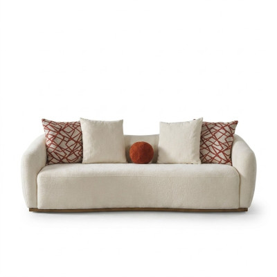 Canapé quatre places Canapés 4 places Design moderne Tissu Polyester Blanc neuf
