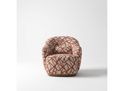 Fauteuil à oreilles Moderne Tissu Salon Polyester Orange Design