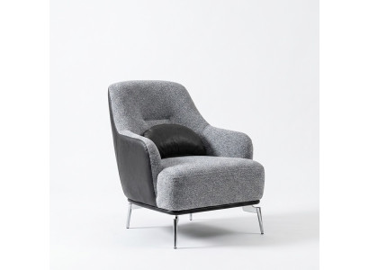Fauteuil fauteuil à oreilles moderne en tissu polyester gris design pour salon