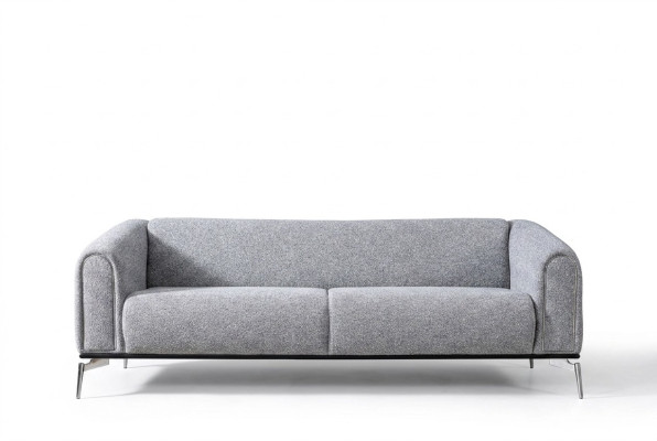 Canapé trois places canapés 3 places Tissu d'assise Gris Salon Moderne de Luxe