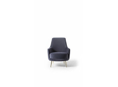 Fauteuil Wing Chair Fauteuil Cocktail Tissu Polyester Salon Gris Siège