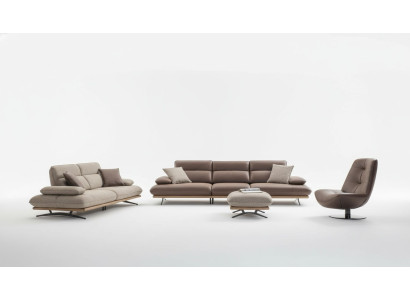 Ensemble de canapé Sofa 4+3+1 Fauteuil Fauteuil en cuir synthétique de luxe groupe brun