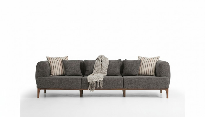 Canapé trois places Canapé trois places Tissu gris Salon Luxe Moderne Nouveau