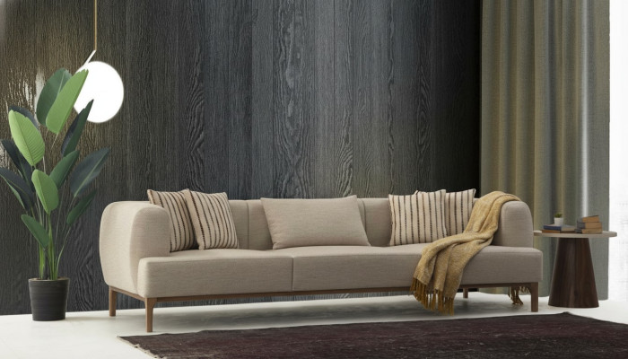 Canapé trois places Canapés 3 places Tissu beige Salon moderne de luxe neuf