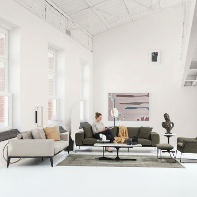 Ensemble de canapé moderne Luxueux canapés Trois places Fauteuil complet Gris