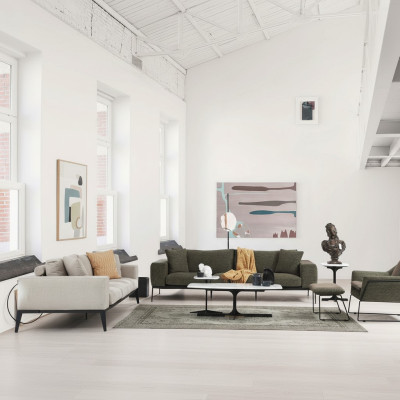 Ensemble de canapé moderne Luxueux canapés Trois places Fauteuil complet Gris