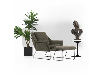 Fauteuil à cocktail moderne vert à ailes Mobilier de salon Design