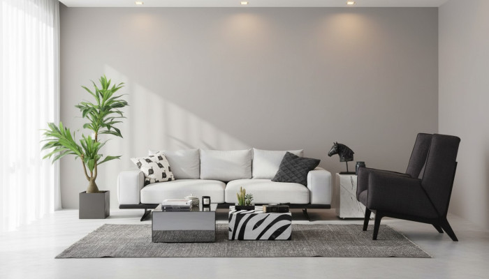 Ensemble de canapé Canapé 3 places Fauteuil Trois places Gris Moderne Siège en tissu