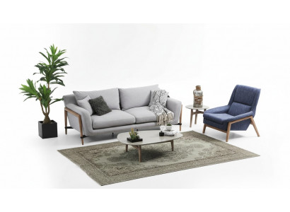 Ensemble de canapés 4 places Fauteuil 4 places Canapés en tissu design moderne gris
