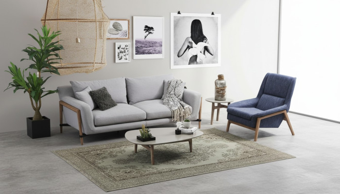 Ensemble de canapés 2 places Fauteuil 2 places Canapés en tissu Design moderne Gris