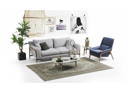 Ensemble de canapés 2 places Fauteuil 2 places Canapés en tissu Design moderne Gris