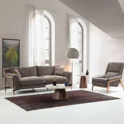 Sofas ensemble de canapés 3 places Fauteuil Trois places Tissu Salon Gris