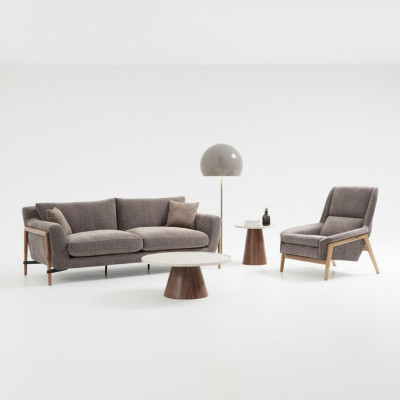 Sofas ensemble de canapés 3 places Fauteuil Trois places Tissu Salon Gris