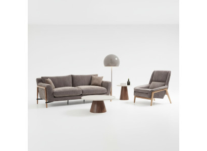 Sofas ensemble de canapés 3 places Fauteuil Trois places Tissu Salon Gris