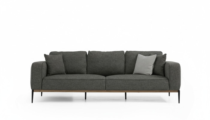 Canapé 4 places en tissu de design moderne pour le salon en gris