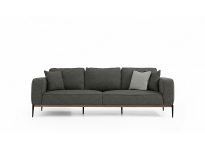 Canapé 3 places en tissu, design moderne, salon gris