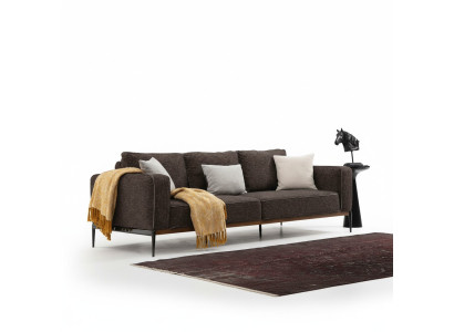Canapé trois places Canapé 3 places Tissu Design Canapés modernes Salon Gris