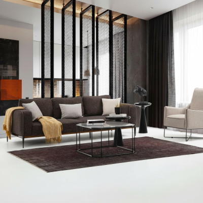 Ensemble de canapé 4 places Fauteuil 4 places Canapés en tissu gris design moderne