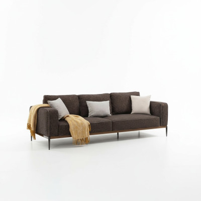 Ensemble de canapé 4 places Fauteuil 4 places Canapés en tissu gris design moderne