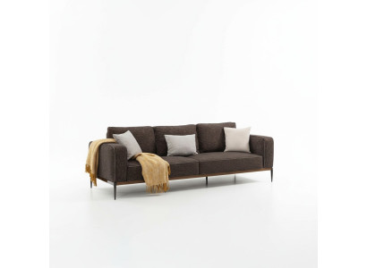 Ensemble de canapé 4 places Fauteuil 4 places Canapés en tissu gris design moderne