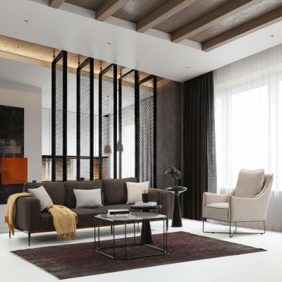 Ensemble de canapé 2 places Fauteuil 2 places Canapés en tissu gris de design moderne