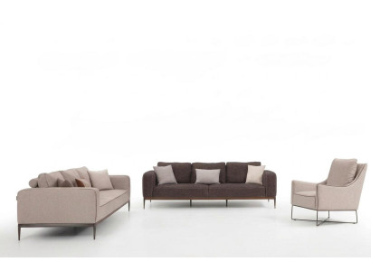 Ensemble de canapé complet 3 places tissu beige