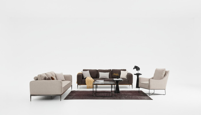 Ensemble de canapé 2 places 21 Suite de canapé beige Canapés Fauteuil Ensemble moderne