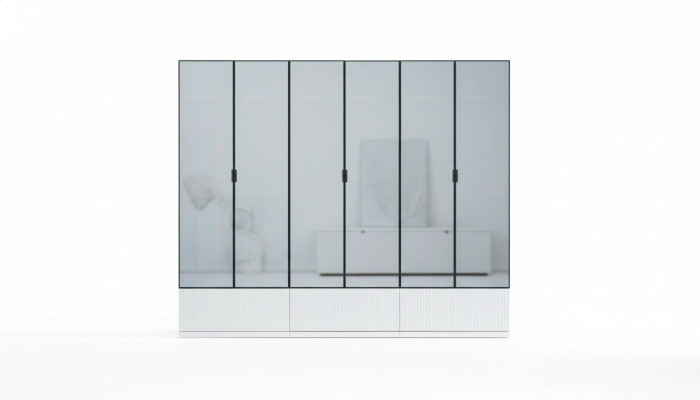 Armoire Armoire Bois Moderne Blanc Miroir Vêtements Chambre