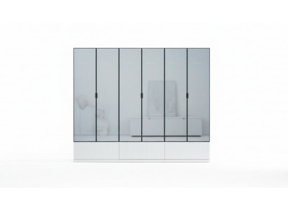Armoire Armoire Bois Moderne Blanc Miroir Vêtements Chambre