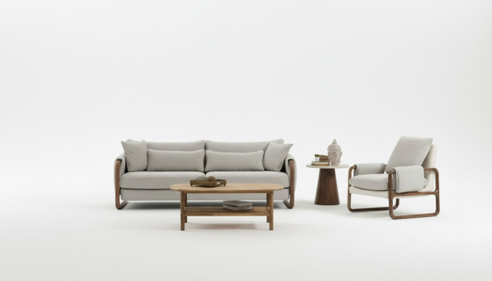 Ensemble canapé 21 places Fauteuil Deux places Moderne Tissu gris Design de l'ensemble