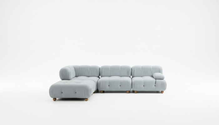Canapé d'angle Canapé en tissu Salon Canapés d'angle Gris Moderne Polyester Design