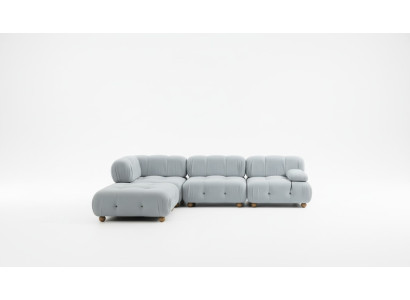 Canapé d'angle Canapé en tissu Salon Canapés d'angle Gris Moderne Polyester Design