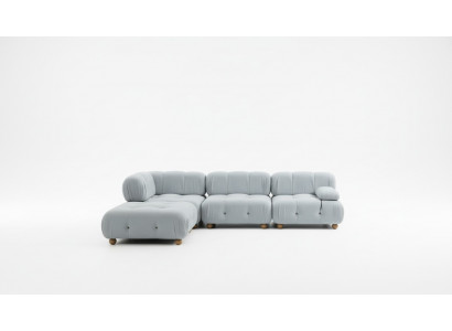 Canapé d'angle Canapé en tissu Salon Canapés d'angle Gris Moderne Polyester Design