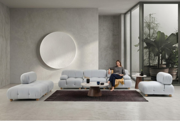 Ensemble de canapé complet Ensemble de canapé 3 places 2 places 1 place Moderne Tissu Gris