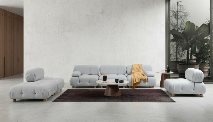 Ensemble de canapé complet Ensemble de canapé 3 places 2 places 1 place Moderne Tissu Gris