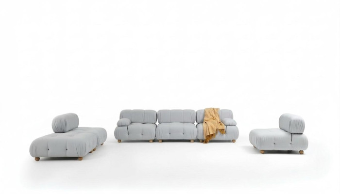 Ensemble de canapé complet Ensemble de canapé 3 places 2 places 1 place Moderne Tissu Gris