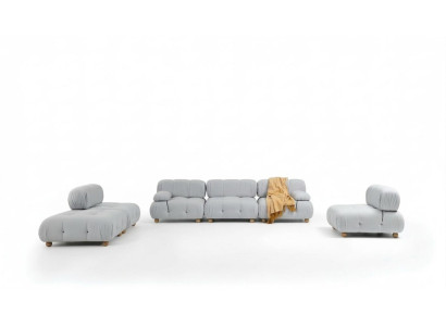 Ensemble de canapé complet Ensemble de canapé 3 places 2 places 1 place Moderne Tissu Gris