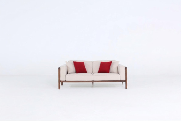 Canapé 2 places Canapé deux places Canapé moderne en tissu Design Salon nouveau Blanc
