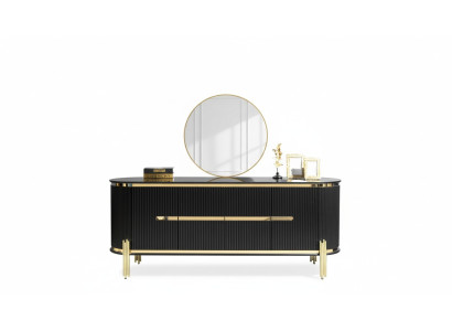 Meuble moderne en acier inoxydable, buffet, commode, garde-robe noire neuve