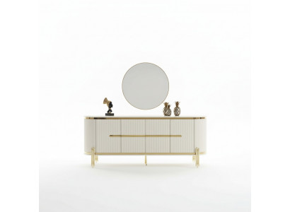 Buffet de luxe Commode en bois Buffet Armoire Salle à manger Moderne Blanc