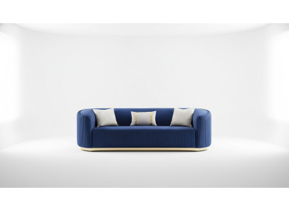 Canapé de luxe trois places en acier inoxydable, couleur bleue, meubles de salon, canapés rembourrés