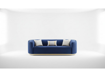 Canapé de luxe trois places en acier inoxydable, couleur bleue, meubles de salon, canapés rembourrés